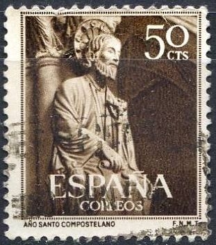 España 1954 1130 Sello º Año Santo Compostelano Portico de la Gloria Santiago Timbre Espagne Spain Spagna Espana Spanje Spanien 